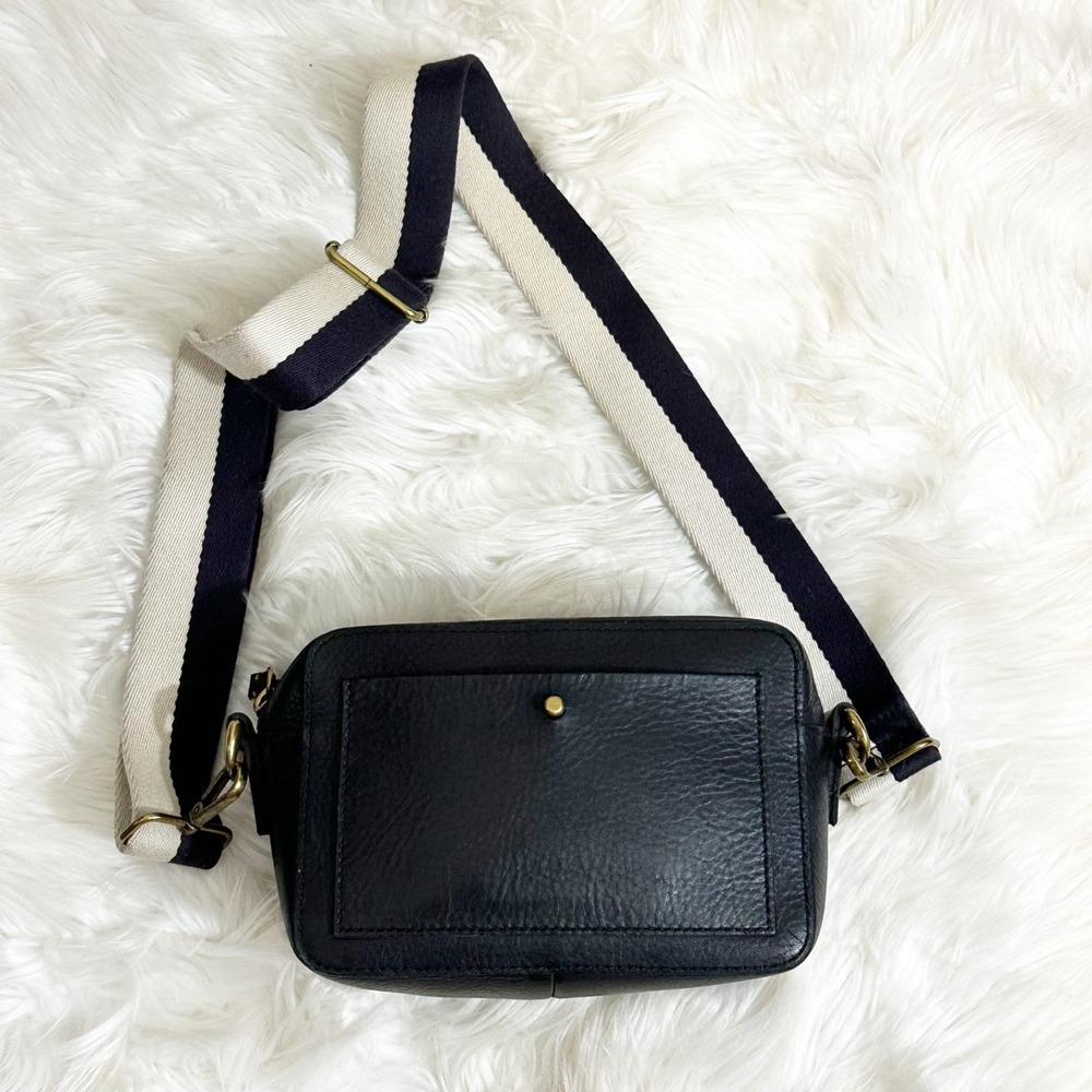 Madewell Womens Transport Camera Bag Black Leather Crossbody